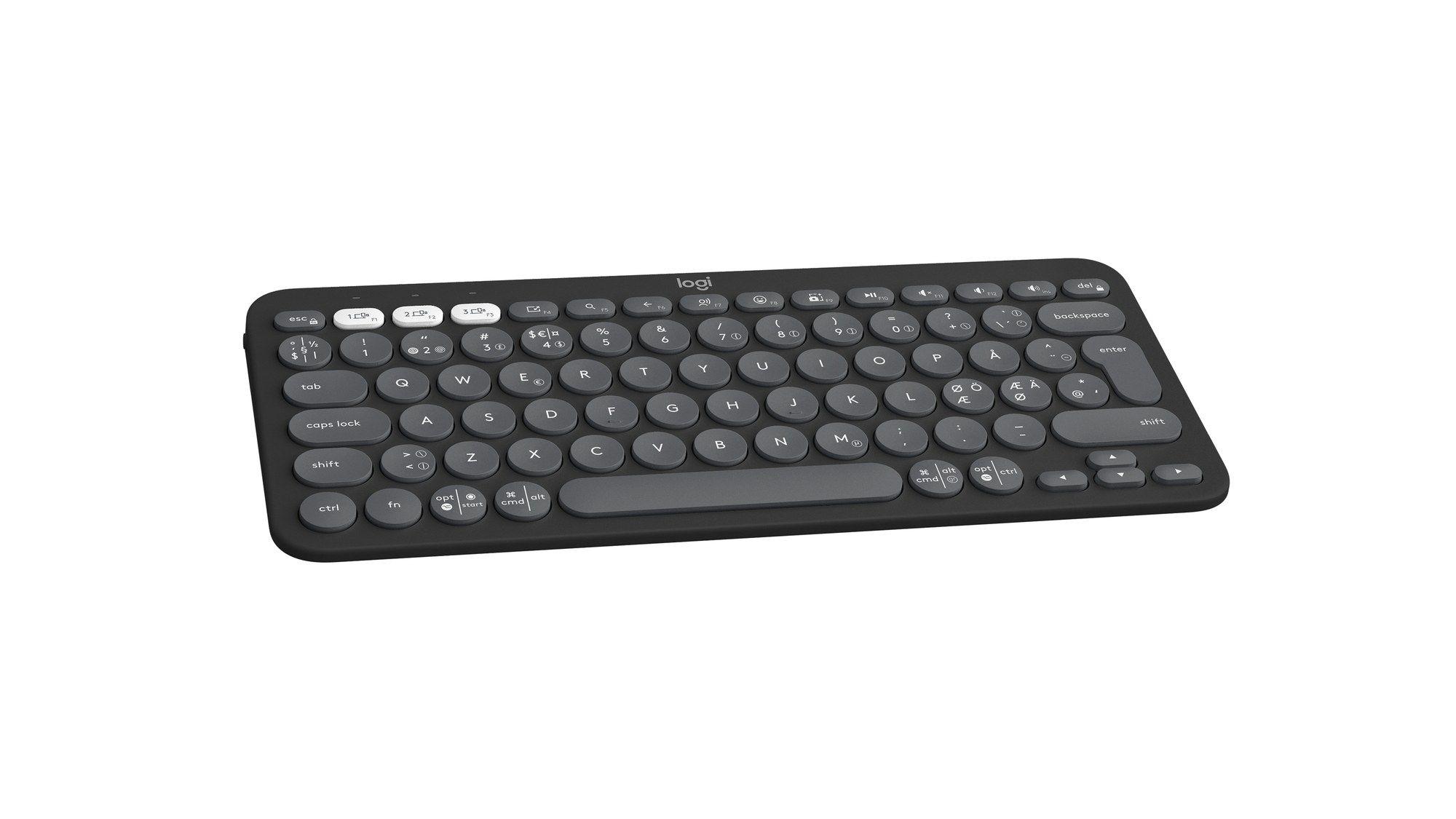 Teclado LOGITECH Pebble Keys 2 K380s (Nórdico - Teclas tesoura - Mini - Grafite) — miniatura 4