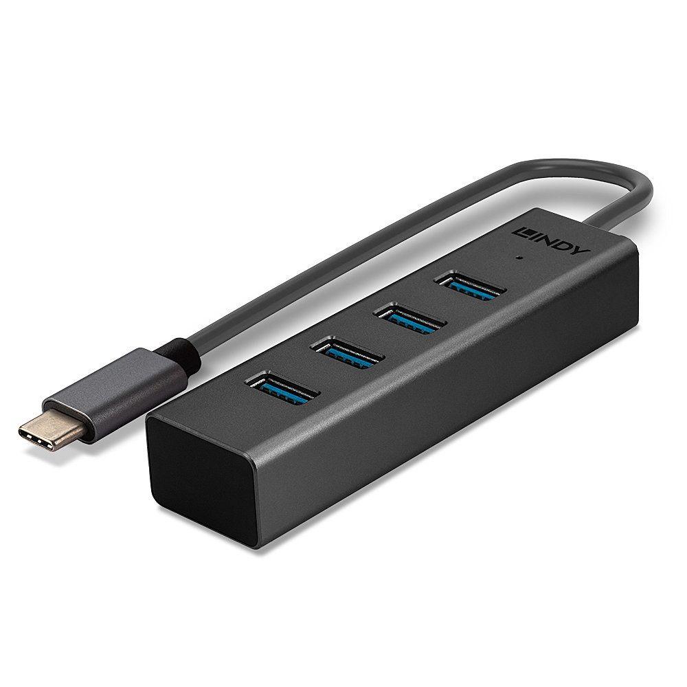 Hub USB-C LINDY 43325 (0,3 m - USB 3.2 Gen 1 Type-A - USB 3.2 Gen 1 Type-C - Cinzento) — miniatura 4