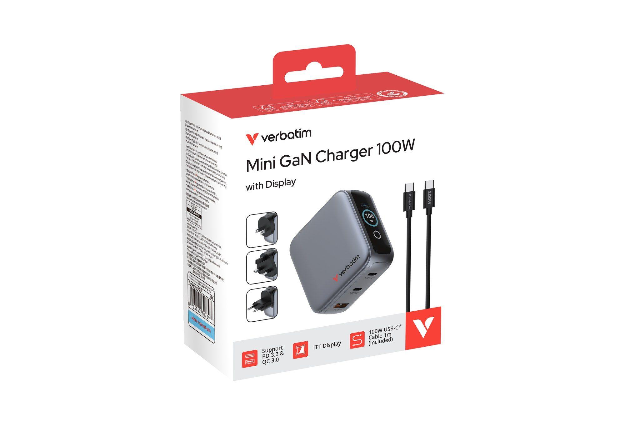 Carregador de Parede VERBATIM 30239 (100 W - Preto), miniatura 3