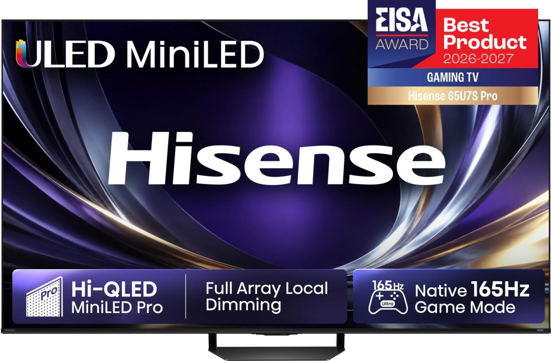Televisão HISENSE TV 65U7S PRO (LED - 4K Ultra HD - Mini LED - Preto e cinzento)