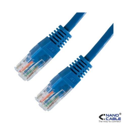 Cabo de Rede NANOCABLE 10.20.0100-BL (0,5 m - Cat5e - RJ-45 - Azul)