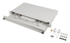Patch Panel de Fibra Ótica LANBERG FOP1-24SS-LDS (1U - 19″ - 24 SC Simplex ou 24 LC Duplex - Cinzento)