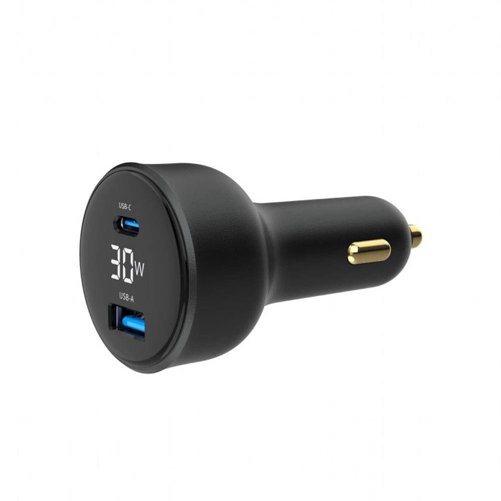 Carregador de Isqueiro GEMBIRD TA-UC-AC2PD30LCD-CAR-01 (30 W - Preto), miniatura 2