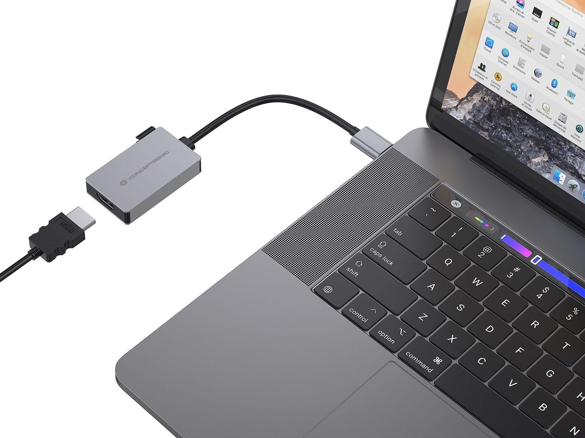 Adaptador USB-A para HDMI CONCEPTRONIC ABBY22G (0,16 m - USB Type-A - Windows 10, Windows 11 - Cinzento), miniatura 4