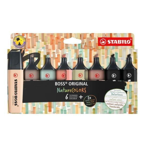 Marcadores STABILO BOSS ORIGINAL NatureColors Pack de 8 (Plástico - Multicor)