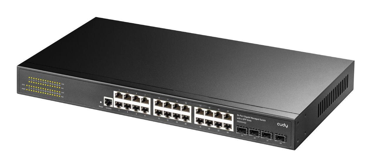 Switch de Rede Gerido CUDY GS2024S2 (Gigabit Ethernet - 10, 100 e 1000 Mbit/s - 0,5 MB - Preto) — miniatura 2