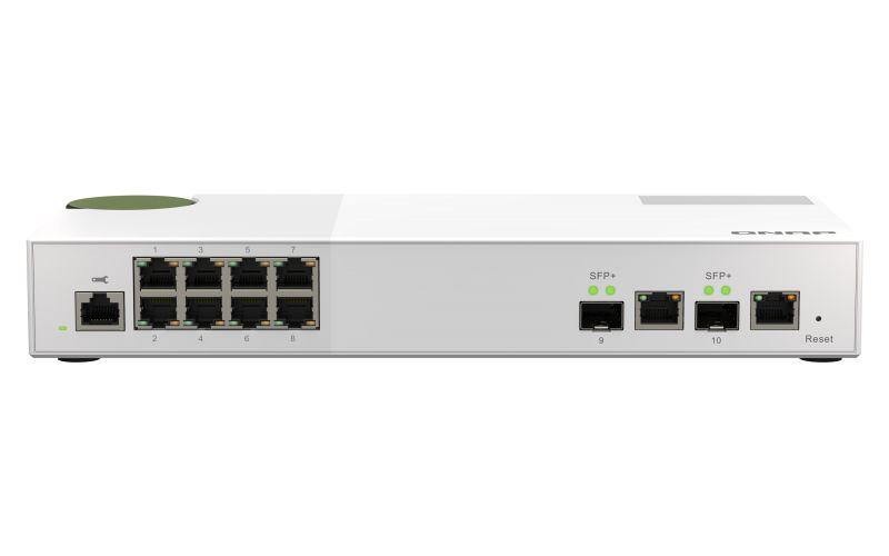 Switch QNAP QSW-M2108-2C (2,5G Ethernet - 2.5G Ethernet - 80 Gbit/s - Cinzento e Branco)