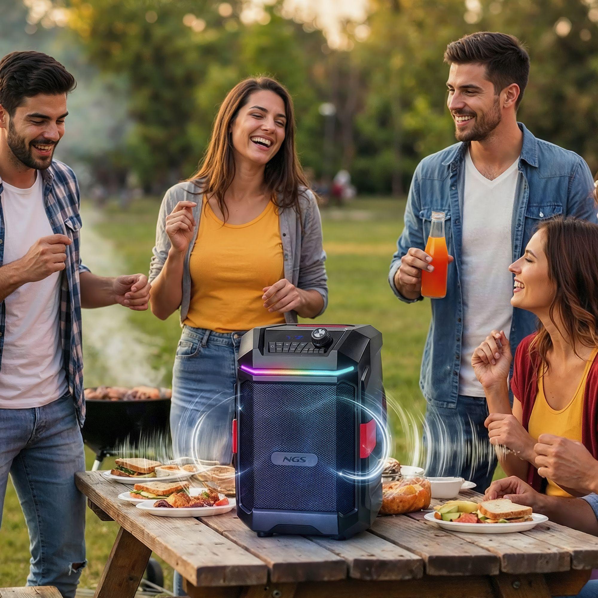 Coluna de Festa NGS Wild Bash Compact (40 W - USB Type-C - Preto) — miniatura 6