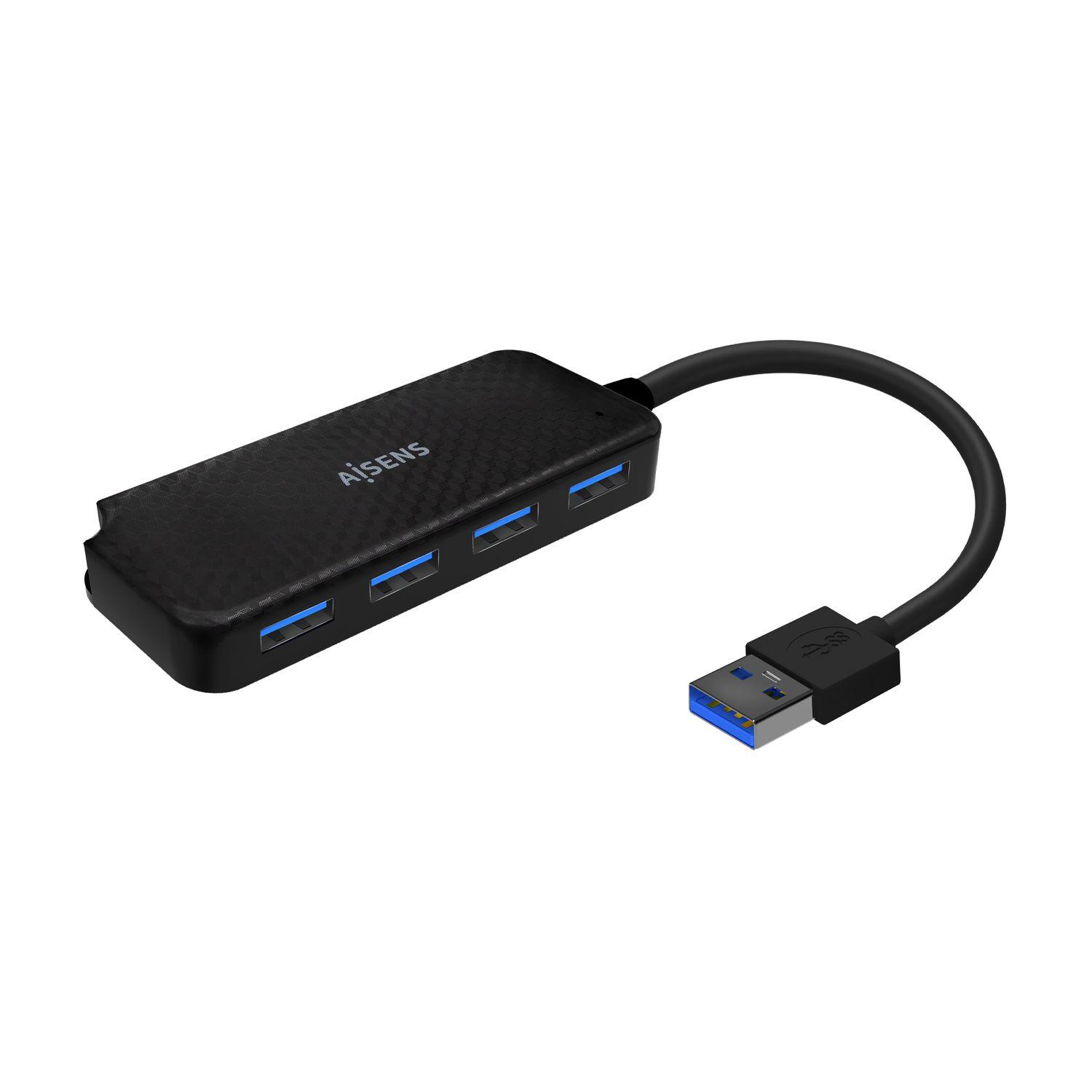 Hub USB AISENS A106-0713 (0,15 m - USB 2.0 / USB 1.1 - Preto)