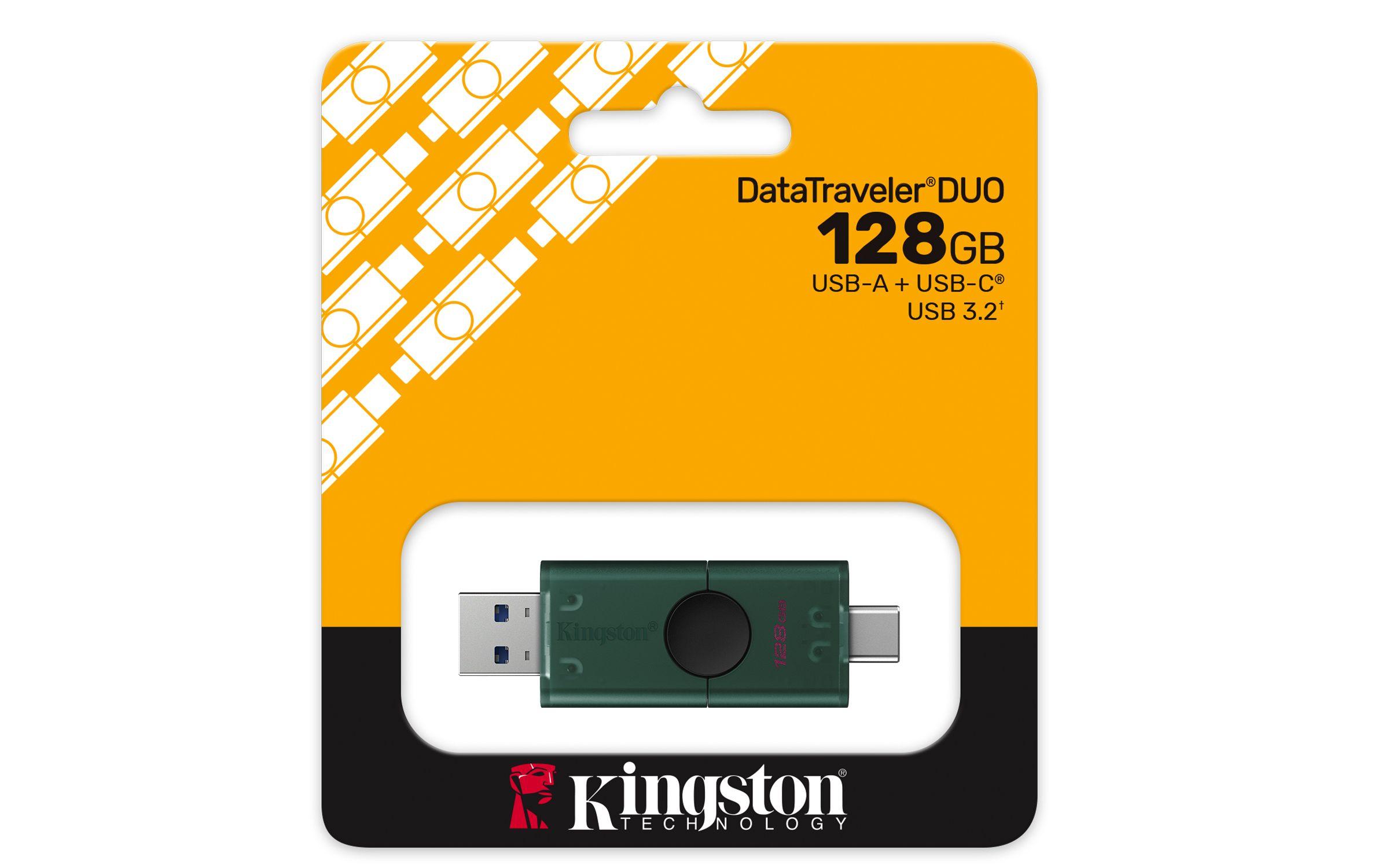 Pen USB KINGSTON DataTraveler Duo G2 (128 GB - Tampa - USB Type-A / USB Type-C - Preto e Verde) — miniatura 5