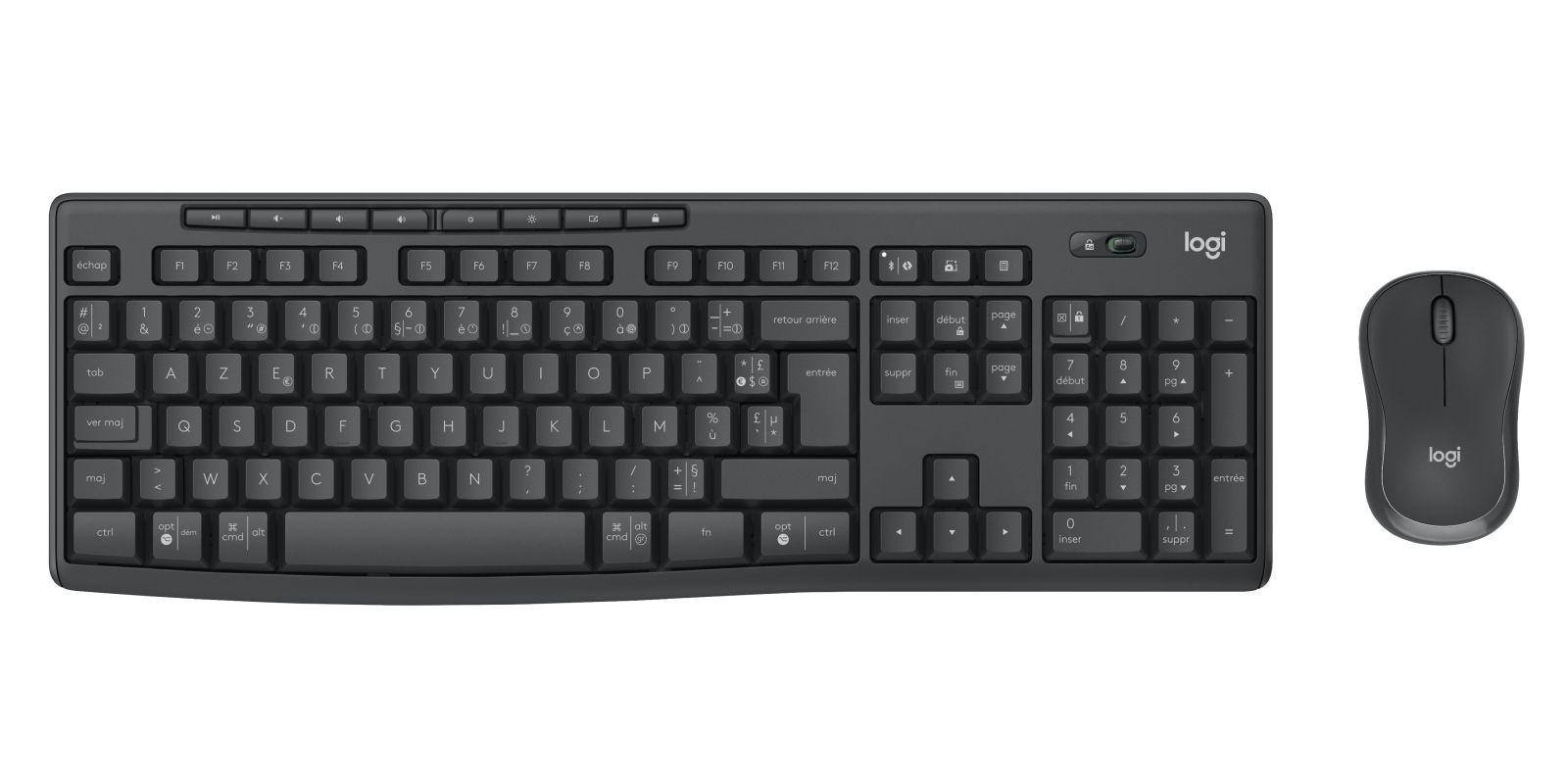 Teclado e Rato LOGITECH MK370 Combo for Business (Francês - Interruptor de membrana - Tamanho completo - Grafite)