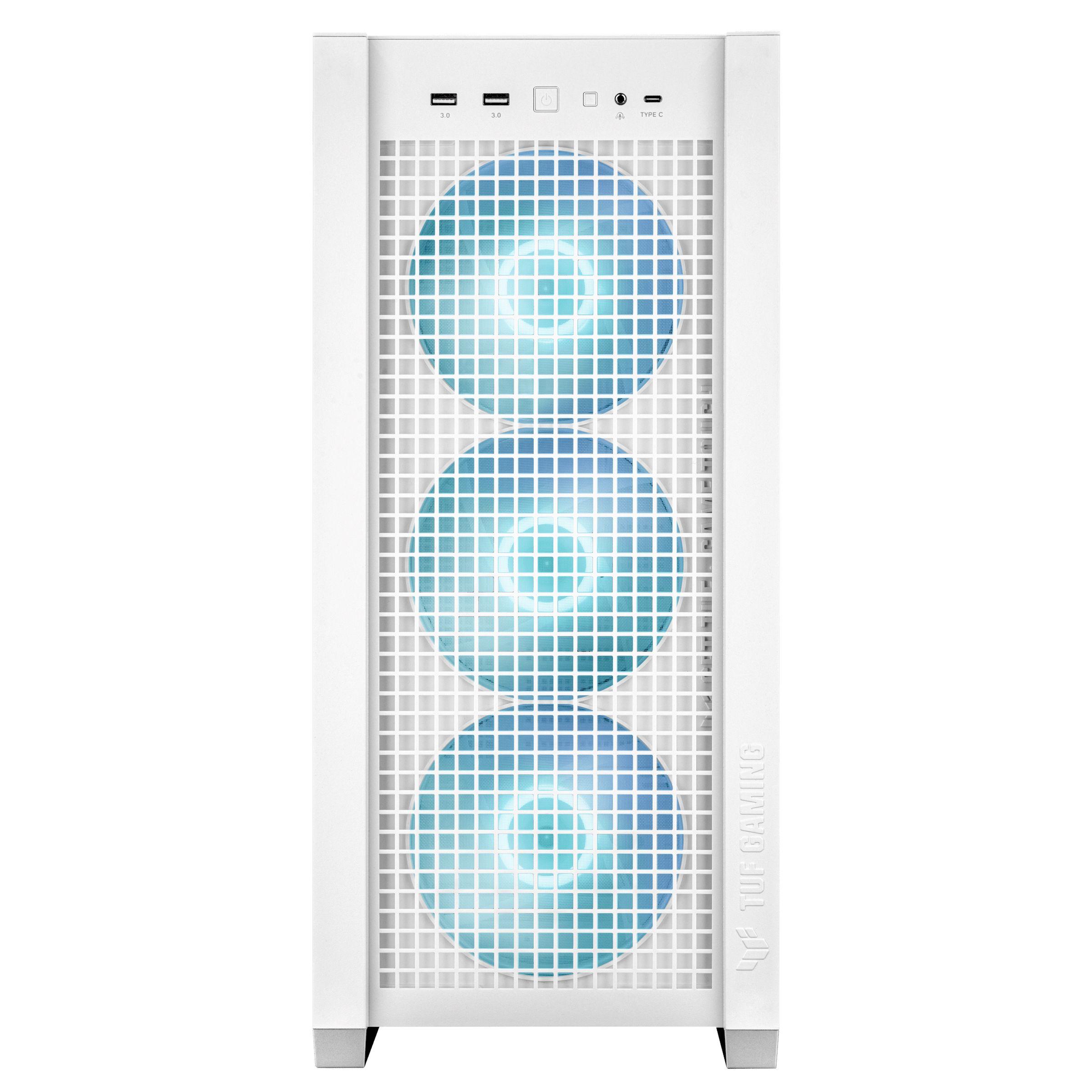 Caixa PC ASUS TUF Gaming GT302 ARGB (EATX, ATX, micro ATX, Mini-ITX - Midi Tower - 16,5 cm - Branco)