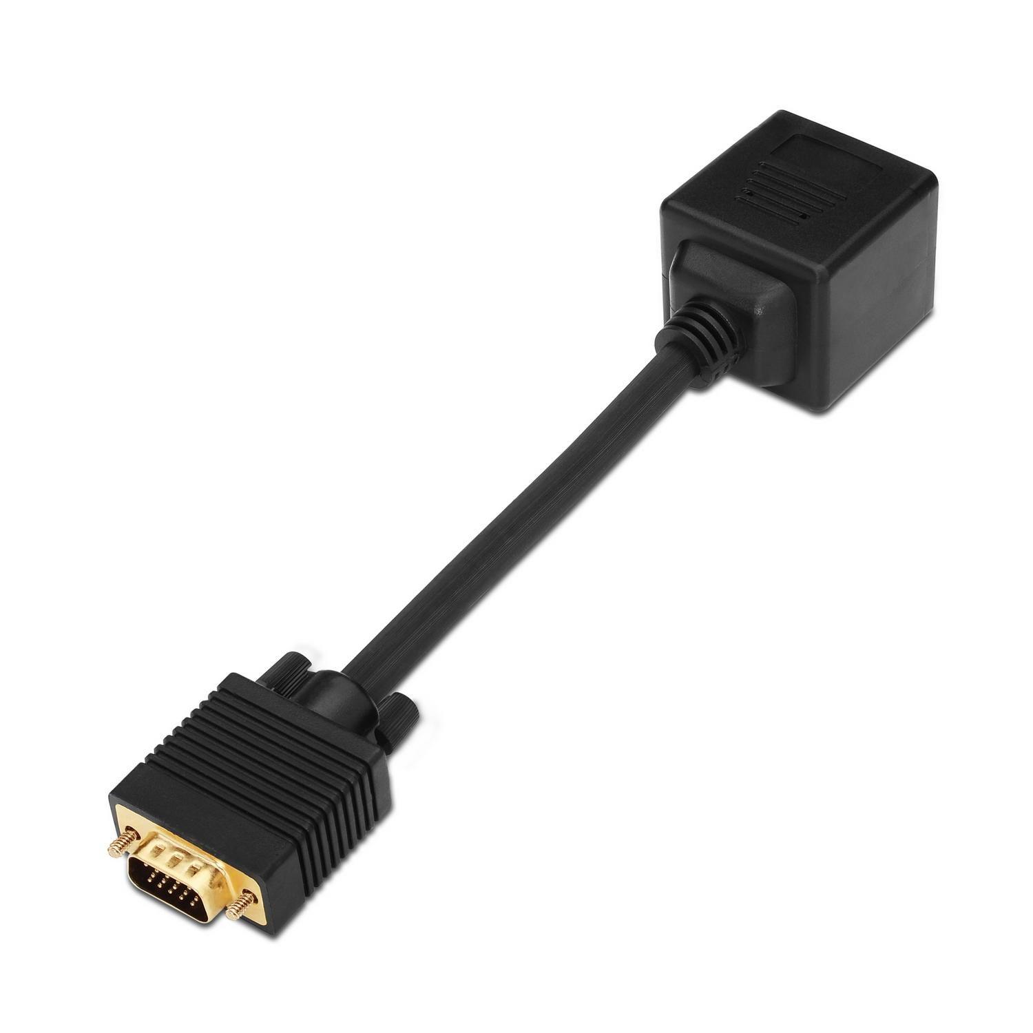 Adaptador Splitter VGA AISENS A113-0080 (0,2 m - 2x D-sub HDB15 - D-sub HDB15 - Preto) — miniatura 2