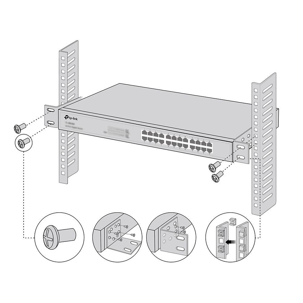 Kit de Montagem em Bastidor TP-LINK Omada RackMount Kit-13 (Kit de montagem em bastidor - Preto) — miniatura 3