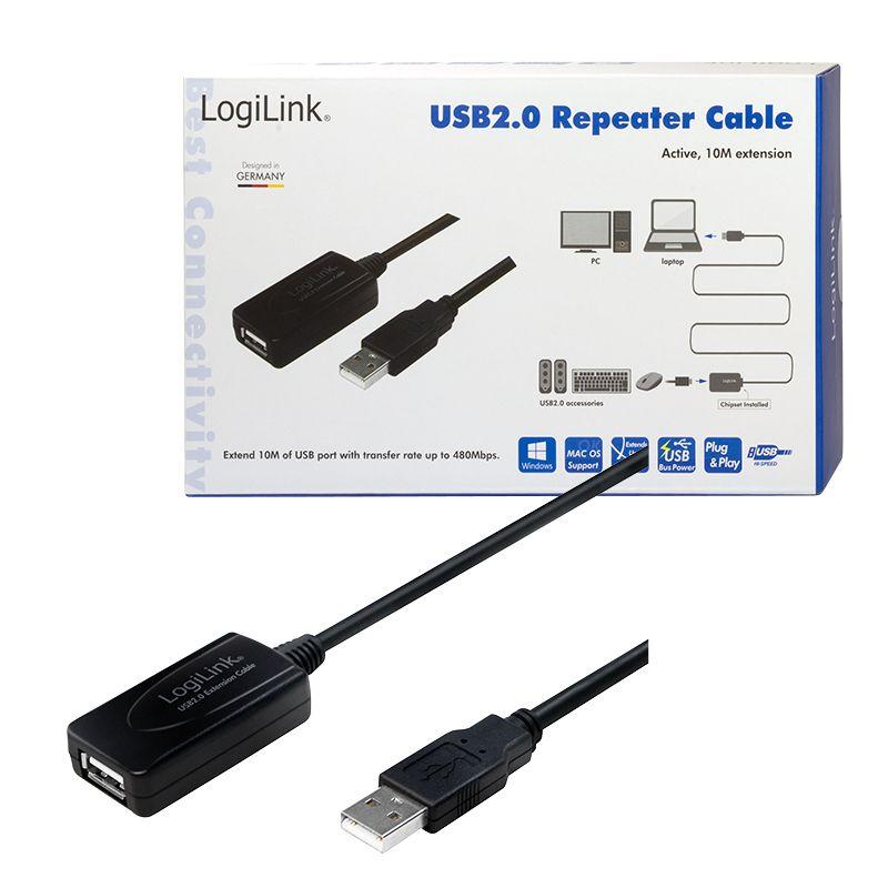 Cabo de Extensão Ativo USB LOGILINK UA0143 (USB 2.0 - 10 m - Preto), miniatura 4