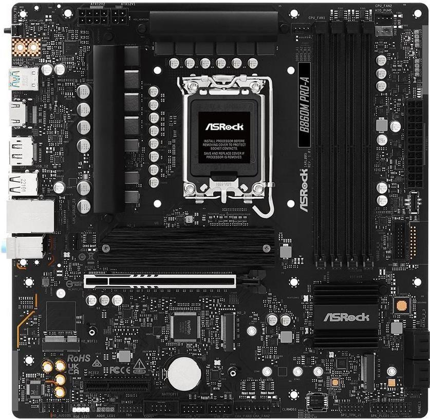 Motherboard ASROCK B860M Pro-A (LGA 1851 - Intel Core Ultra Série 2 - Micro ATX - Preto)