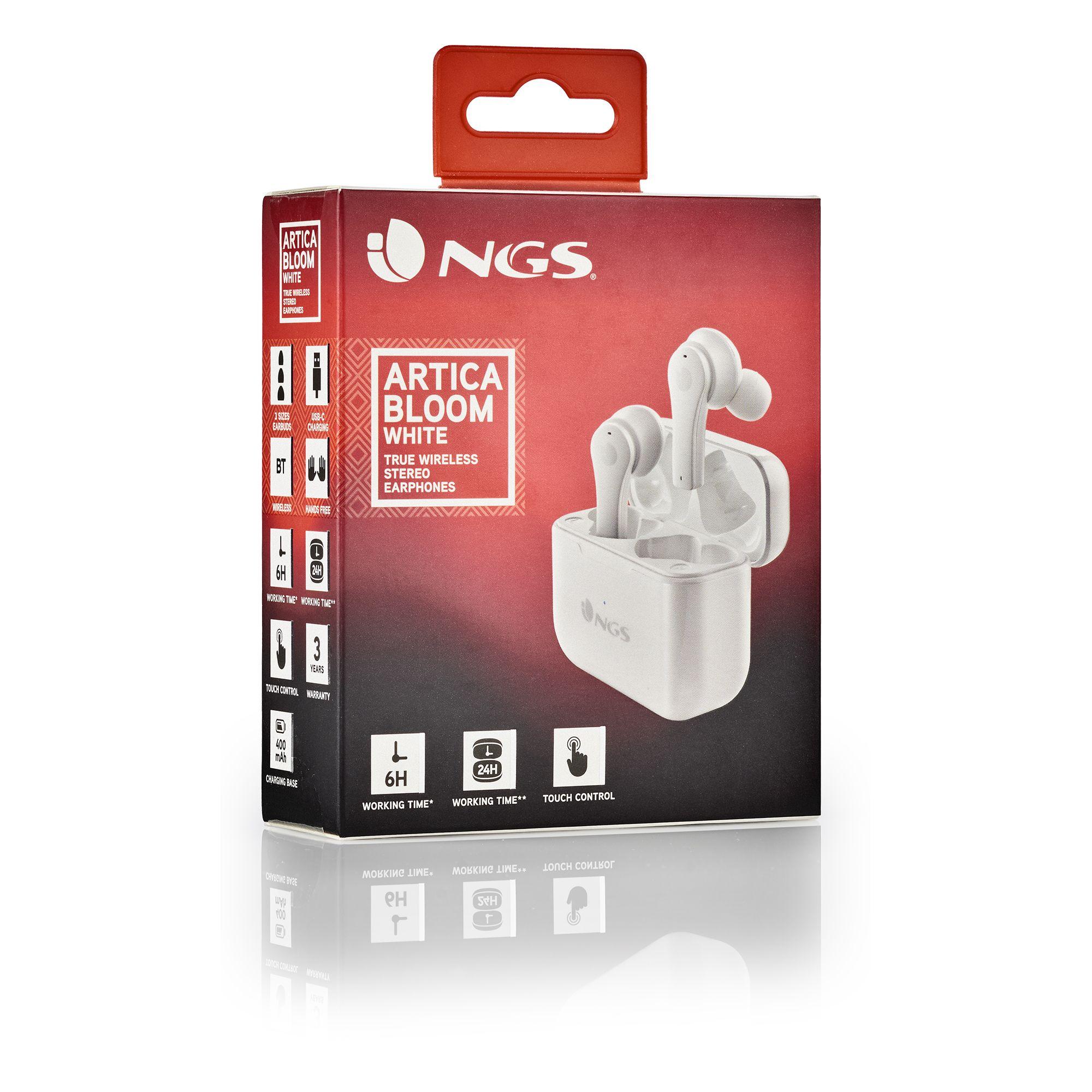 Auscultadores NGS ARTICA BLOOM (Binaural - Sem fios - Intra-aural - Branco), miniatura 9