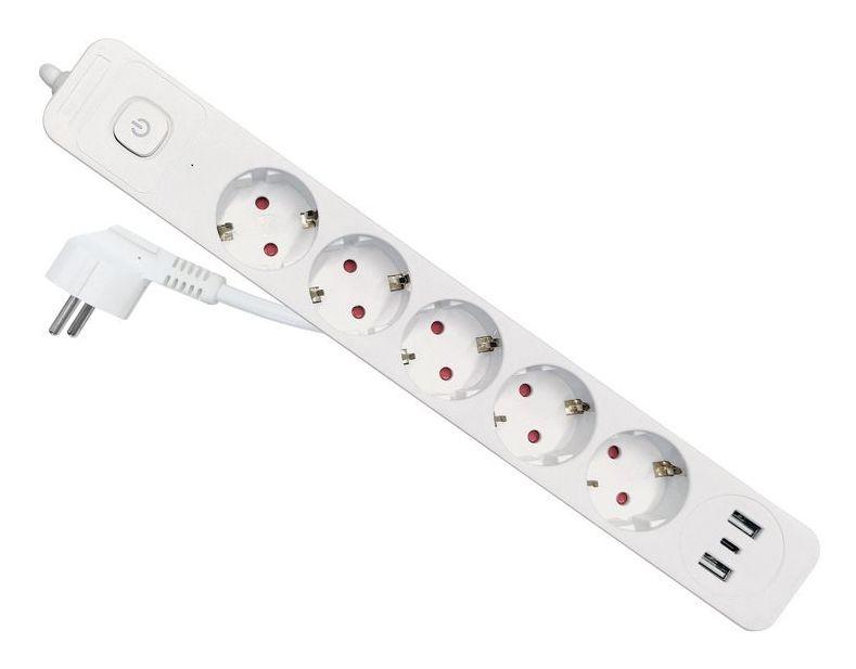 Régua de Energia EQUIP 245555 (2,5 m - Tipo F - CEE 7/7 a 90° - Branco)