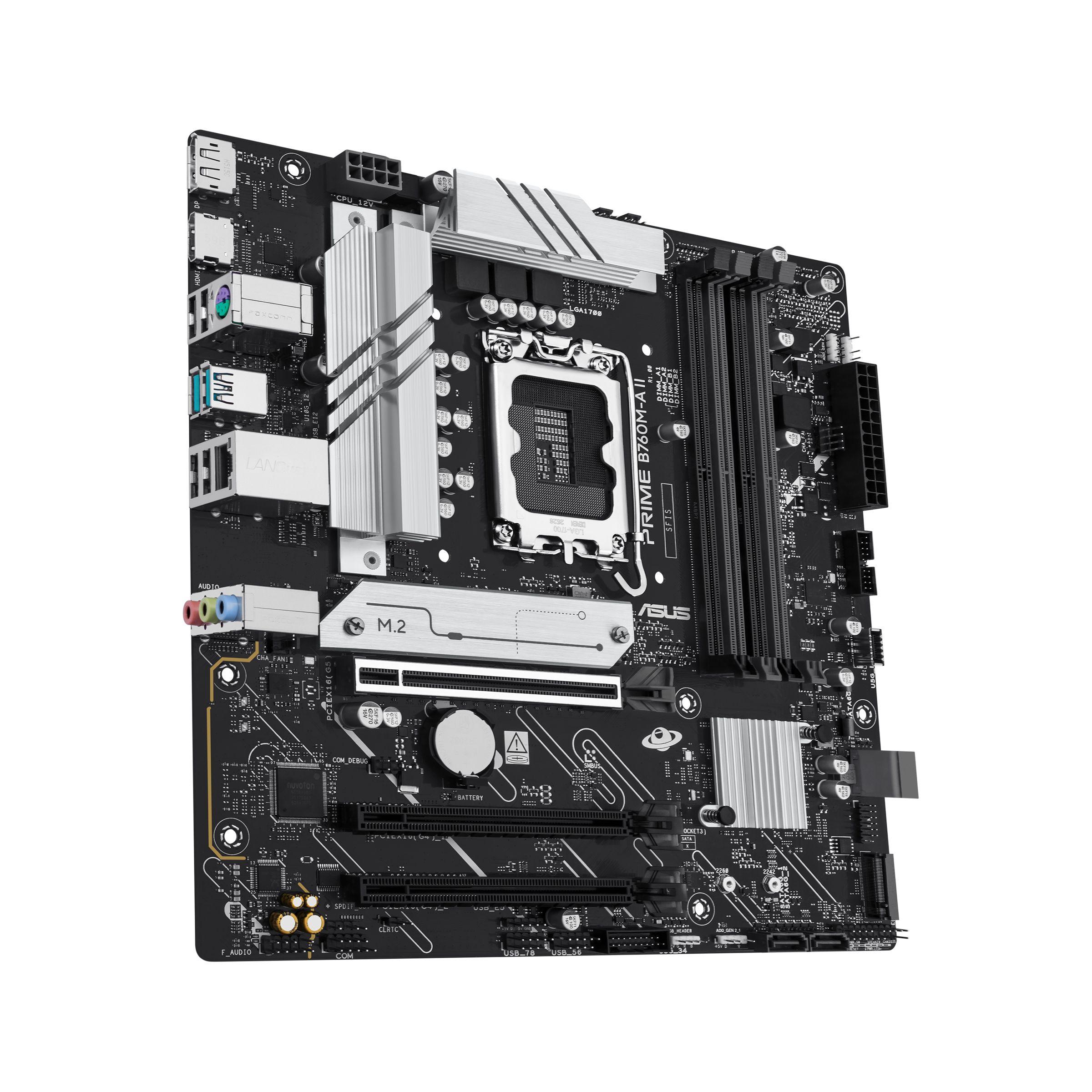 Motherboard ASUS PRIME B760M-A II-CSM (LGA 1700 - micro ATX - Duplo canal - Cinzento), miniatura 3