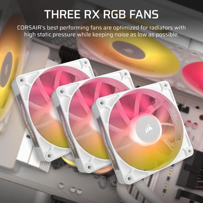 Sistema de Arrefecimento Líquido AIO CORSAIR iCUE LINK TITAN 360 RX RGB (12 cm - 2100 RPM - RGB multicolor - Branco) — miniatura 3
