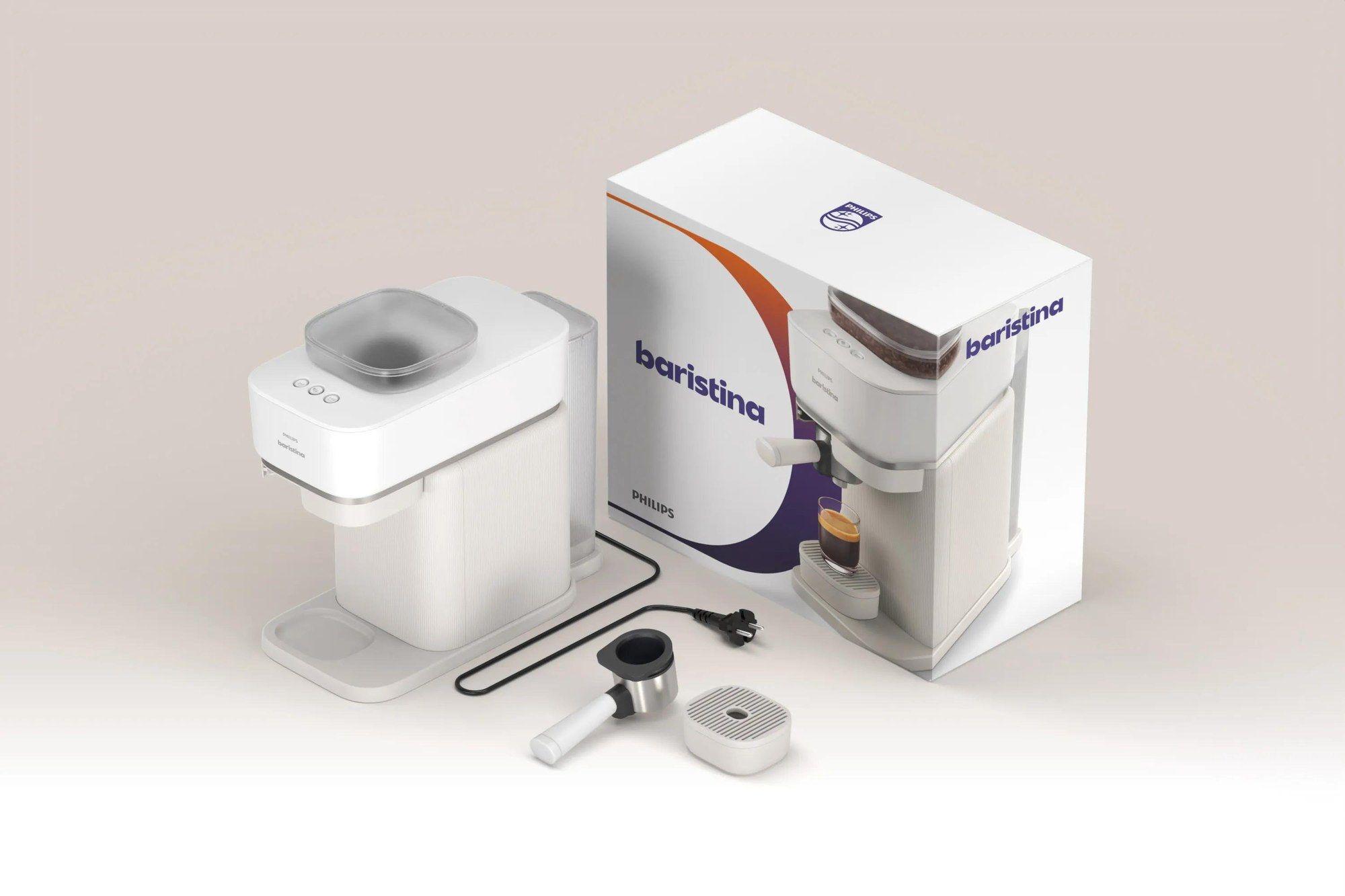Máquina de Café Expresso PHILIPS Baristina BAR300/00 (Grãos de café - 1550 W - 16 bar - Branco), miniatura 3