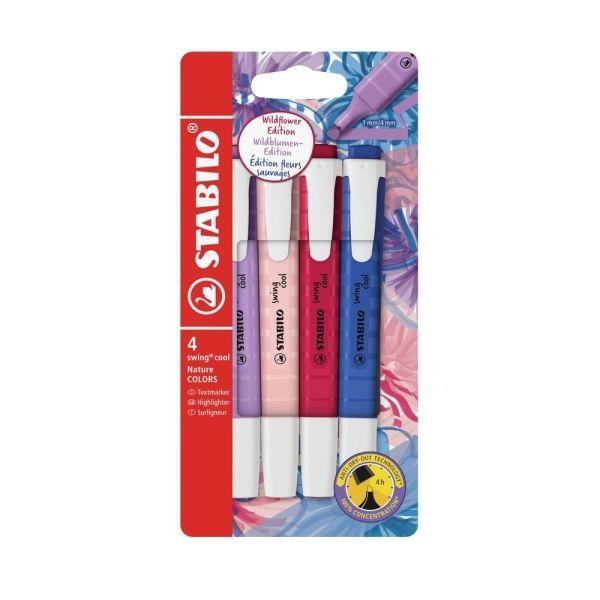 Marcadores Fluorescentes STABILO Swing Cool NatureColors Wildflower 275/4-10 (Cores sortidas)