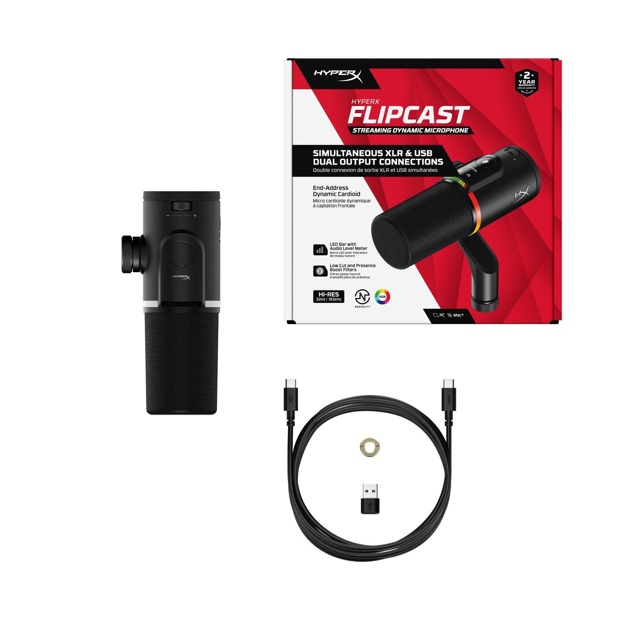 Microfone Dinâmico HYPERX FlipCast (Microfone dinâmico - Com fios - XLR/USB - Preto) — miniatura 8