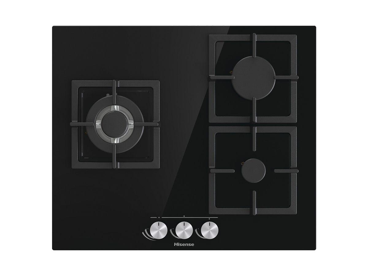 Placa a Gás de Encastre HISENSE GG633B (3 zonas - Rotativo - Altura 10 cm - Preto)
