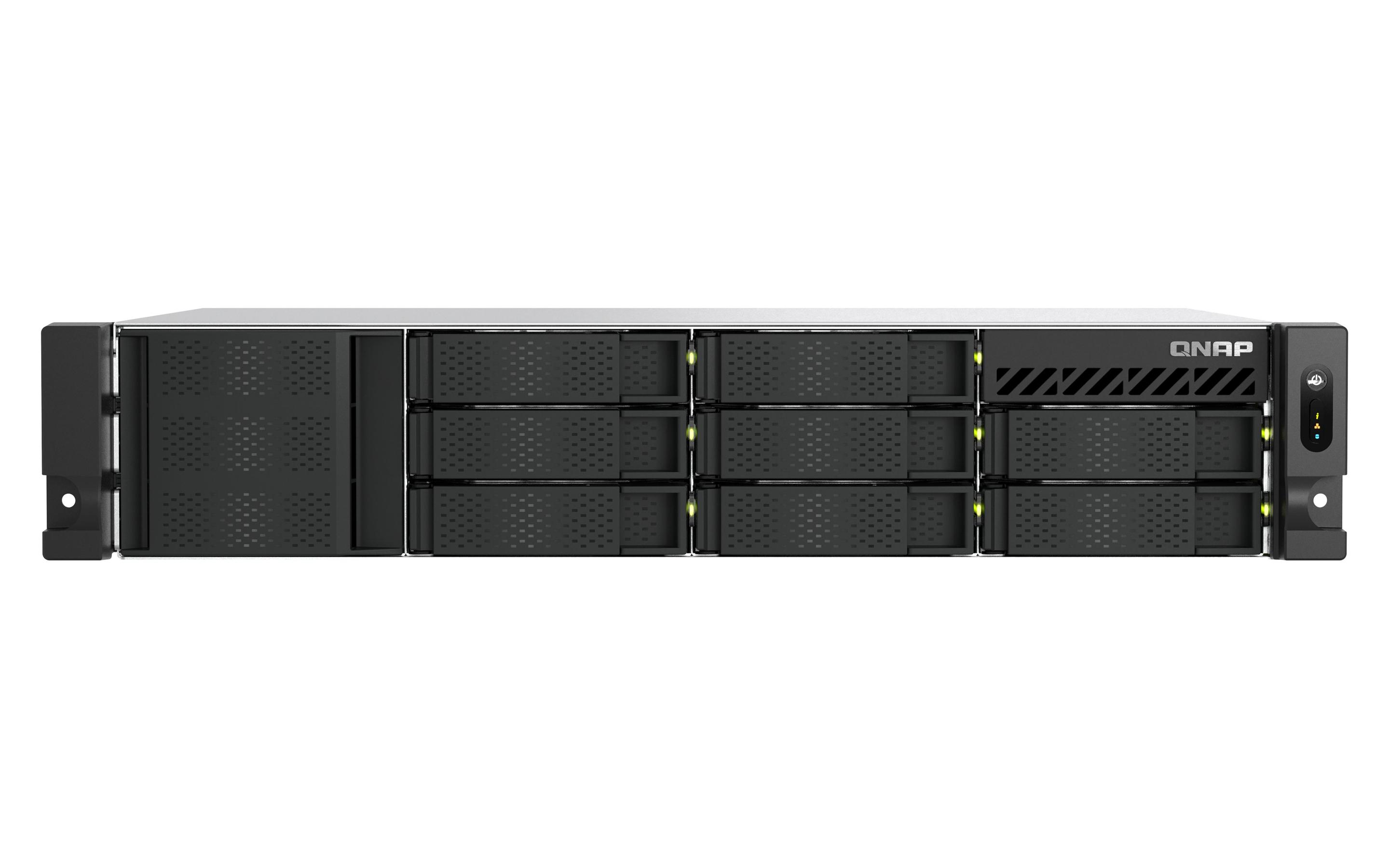 NAS QNAP TS-855EU-RP-8G (Serial ATA II, Serial ATA III - 8 GB - 8 baias - Preto)