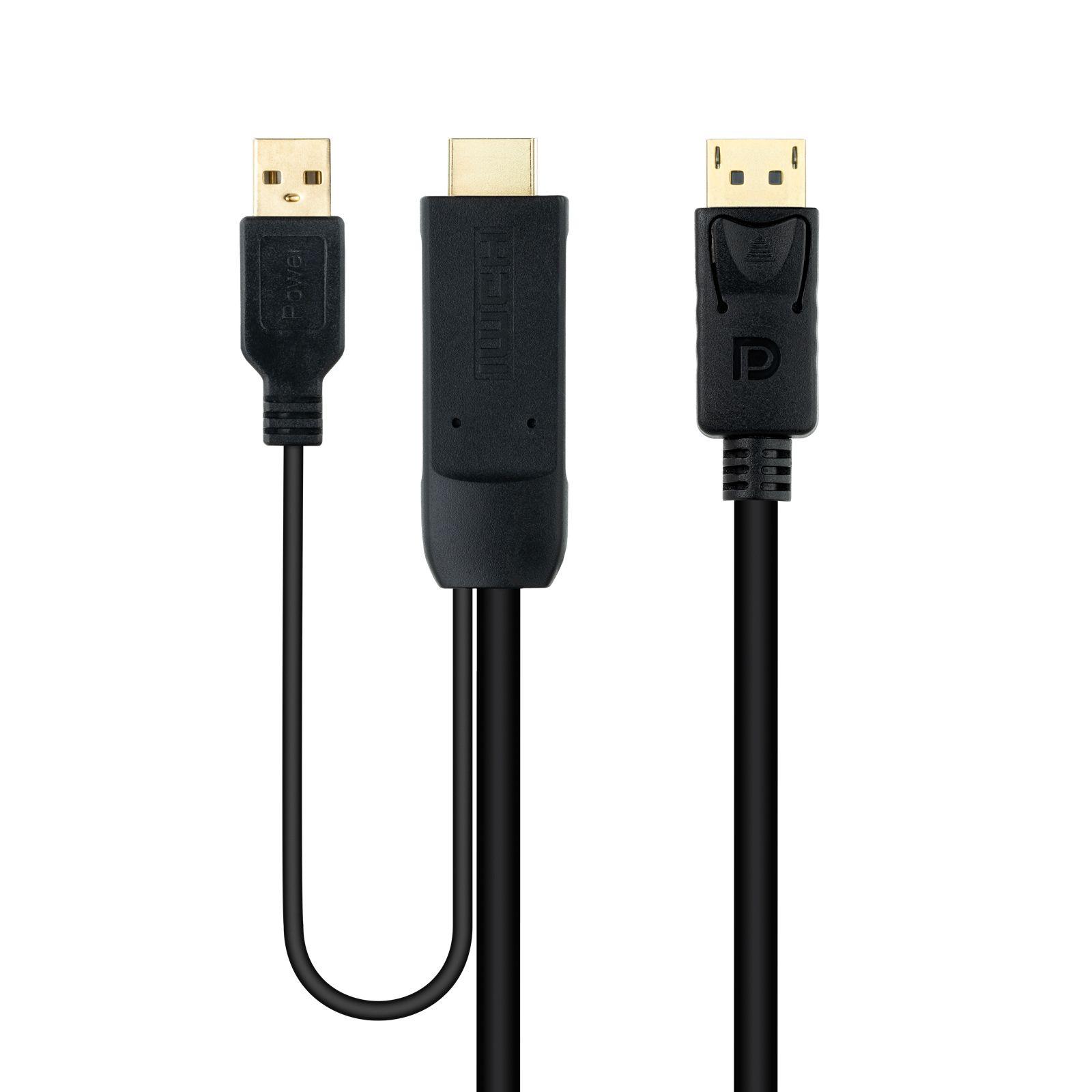 Cabo Conversor NANOCABLE 10.15.4352 (1,8 m - HDMI + USB Type-A - Preto) — miniatura 2