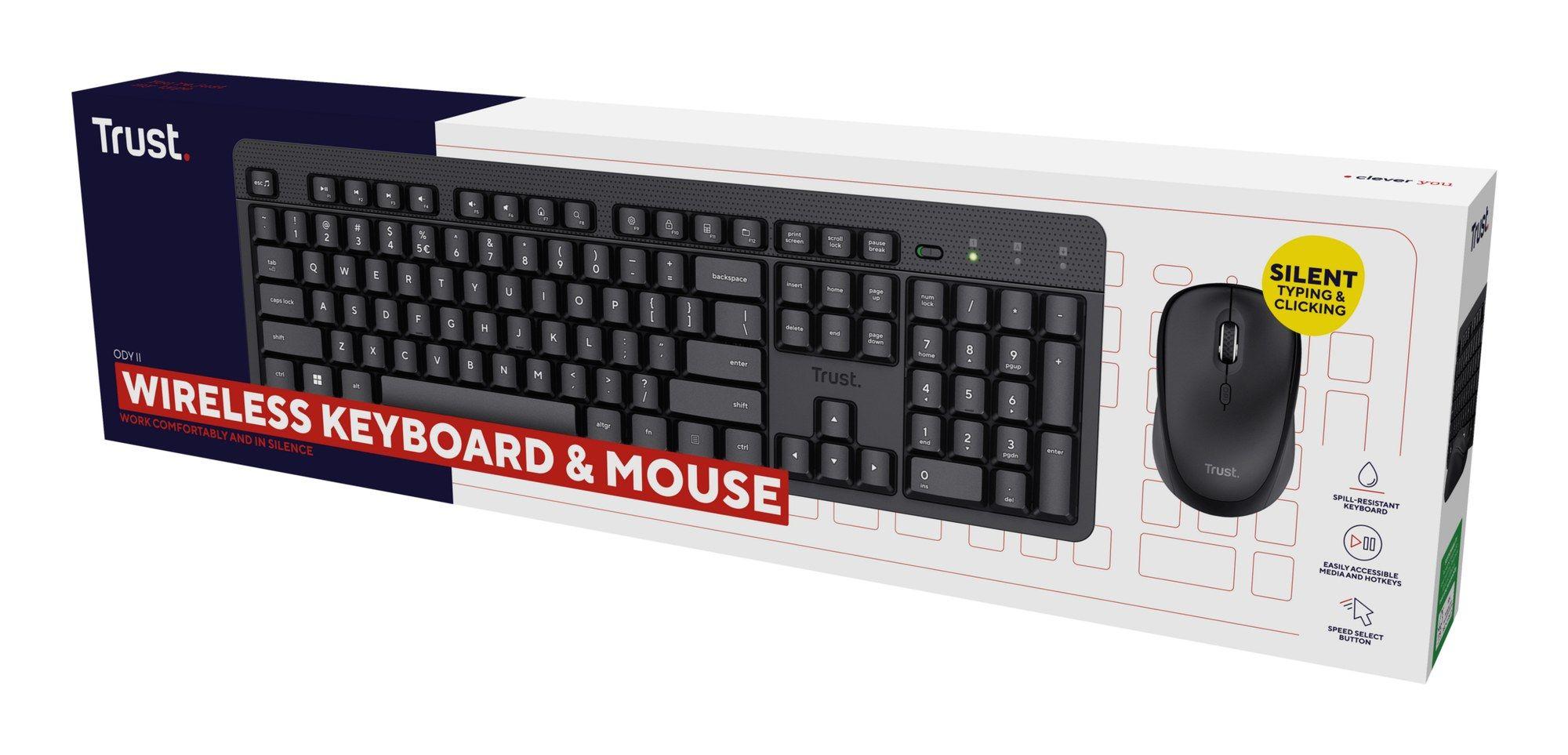 Conjunto de Teclado e Rato TRUST Ody II (Inglês - Interruptor de membrana - Tamanho completo - Preto) — miniatura 6