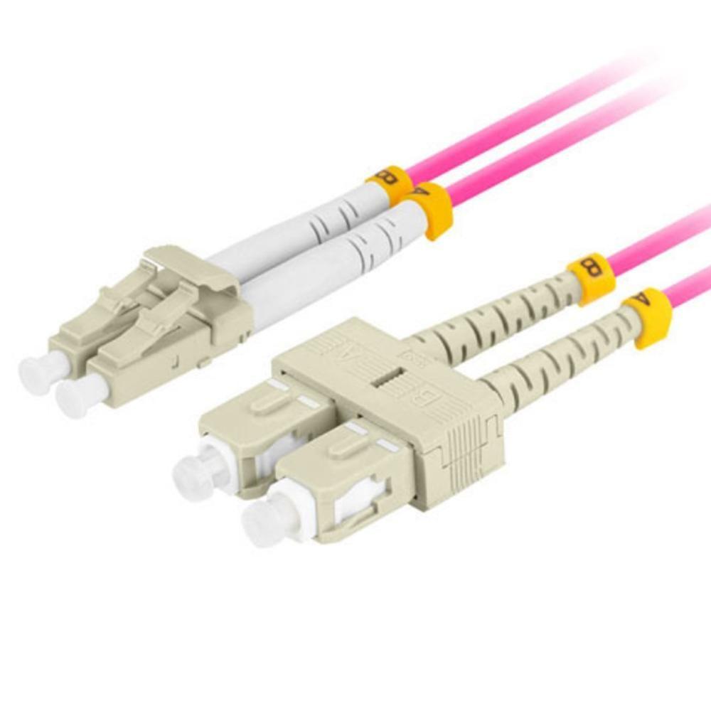 Cabo de Fibra Ótica LANBERG FO-LUSU-MD41-0010-VT (LC/UPC para SC/UPC - Duplex - OM4 50/125 - 1 m - Violeta)