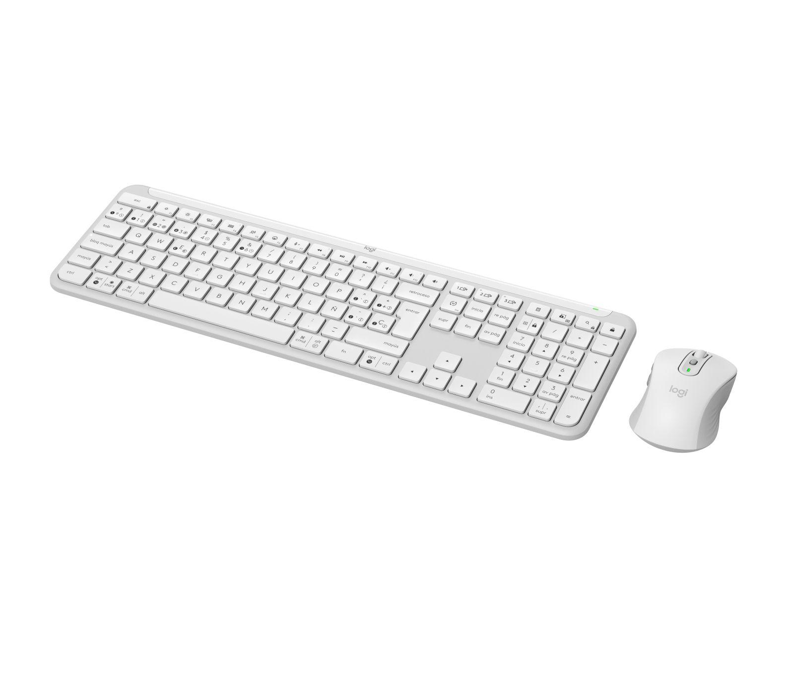 Conjunto de Teclado e Rato LOGITECH Signature Slim Combo MK950 (Espanhol - Teclas tesoura - Tamanho completo - Branco)