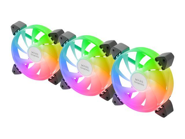Kit de Ventoinhas MARS GAMING MF-3A (ARGB Rainbow 360º - Preto), miniatura 2