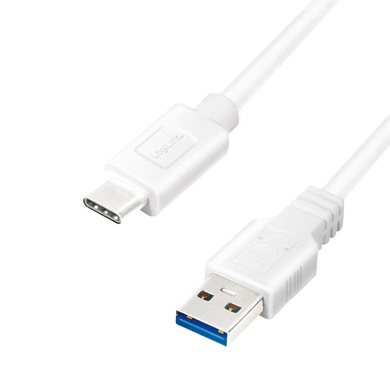 Cabo USB LOGILINK CU0174 (1 m - USB C - USB A - Preto)