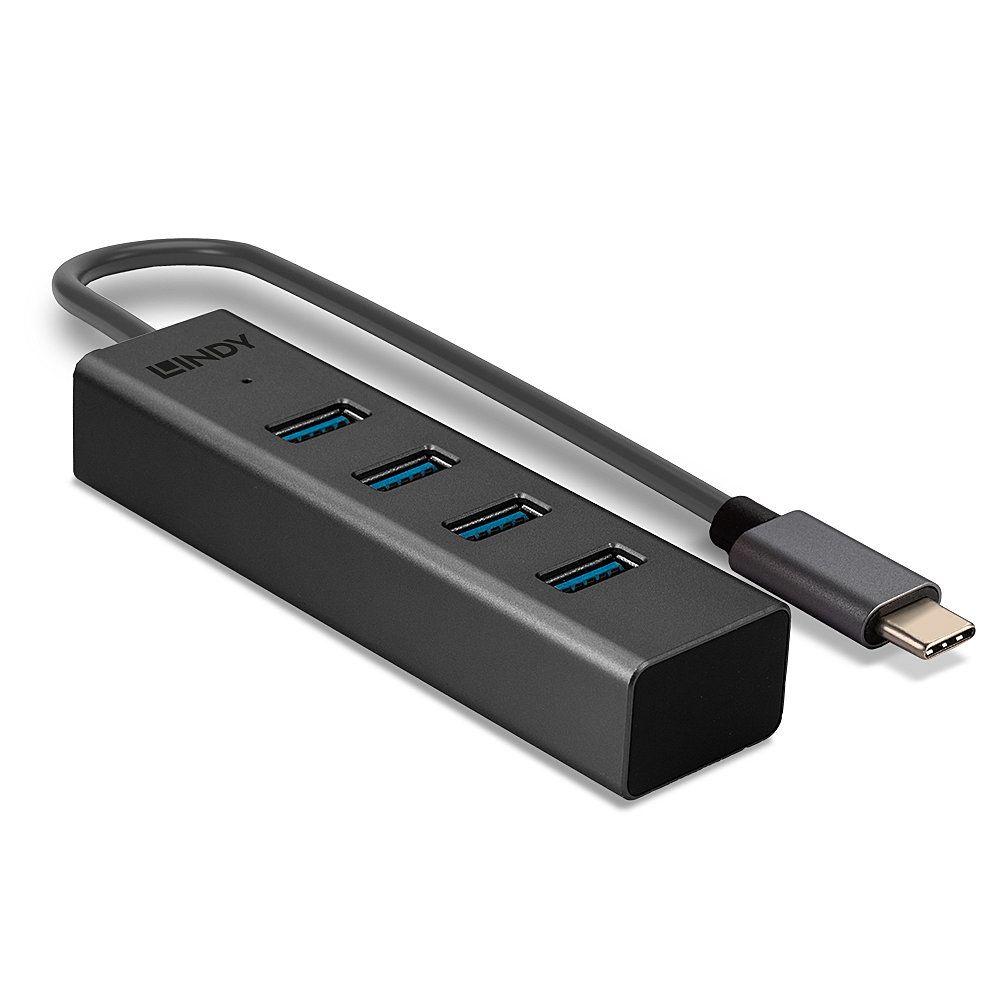 Hub USB-C LINDY 43325 (0,3 m - USB 3.2 Gen 1 Type-A - USB 3.2 Gen 1 Type-C - Cinzento) — miniatura 3