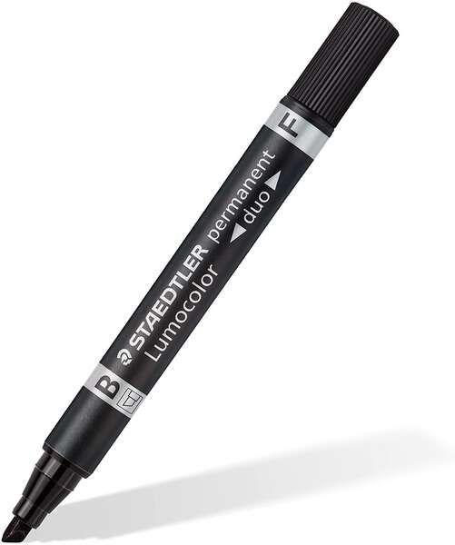 Marcador Permanente de Ponta Dupla STAEDTLER Lumocolor 348 B-9 (Preto)