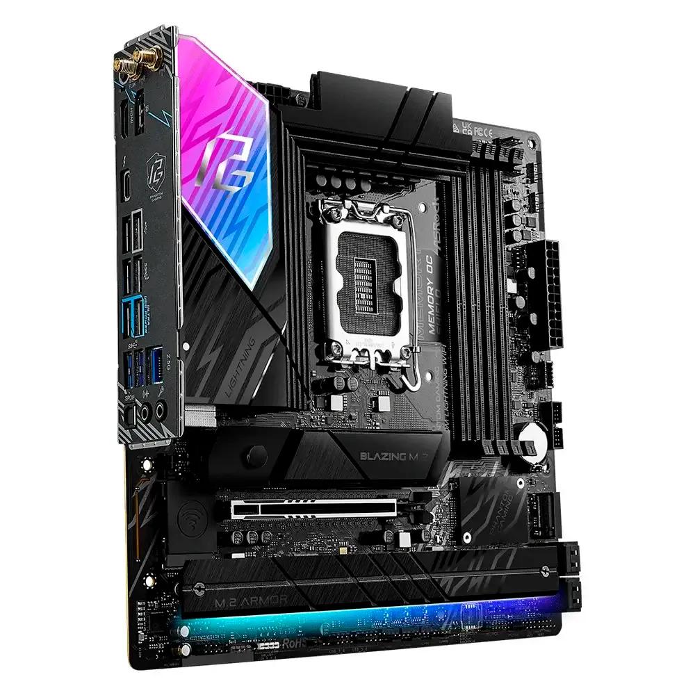 Motherboard ASROCK Phantom Gaming B860M Lightning WiFi (LGA 1851 - Intel Core Ultra - micro-ATX - Preto) — miniatura 4