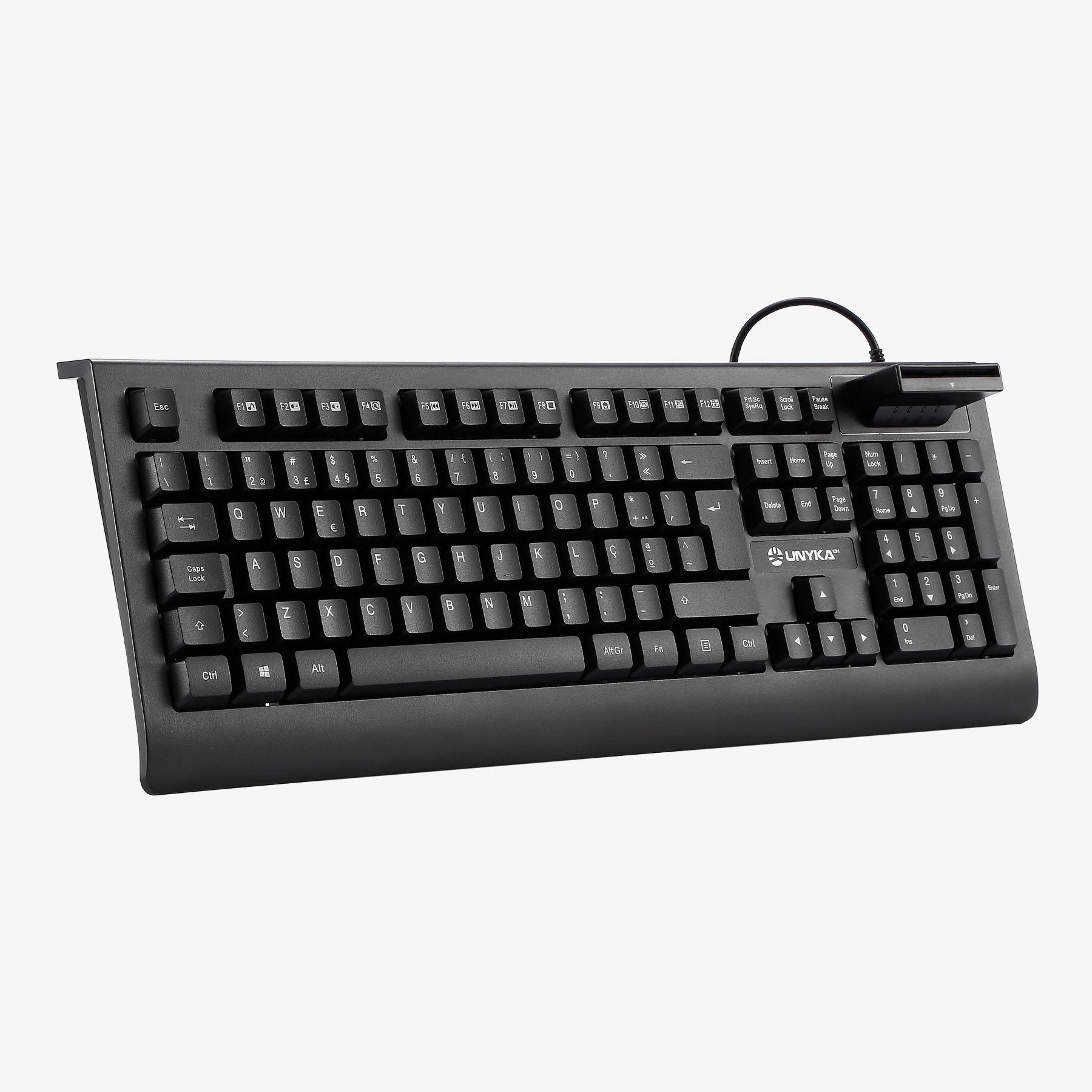 Teclado UNYKACH KB918 (Português - Interruptor de membrana - Tamanho completo - Preto)
