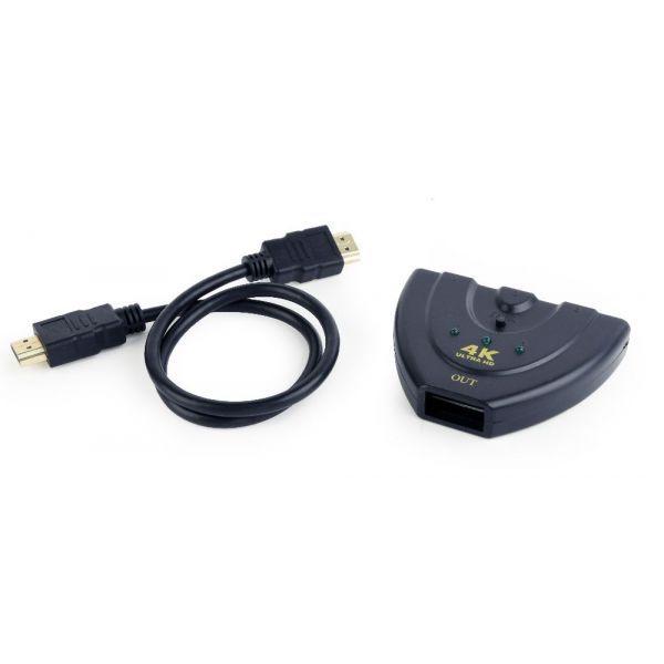 Comutador HDMI GEMBIRD DSW-HDMI-3 (0,5 m - Preto), miniatura 4