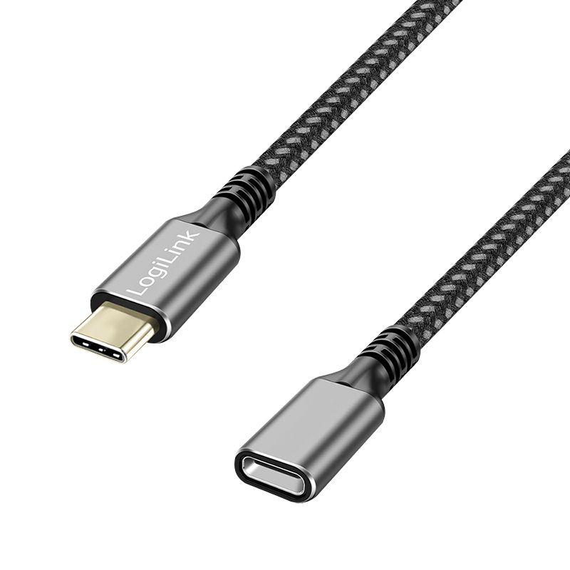 Cabo de Extensão USB-C LOGILINK CUA0109 (2 m - USB-C - Preto e Cinzento)
