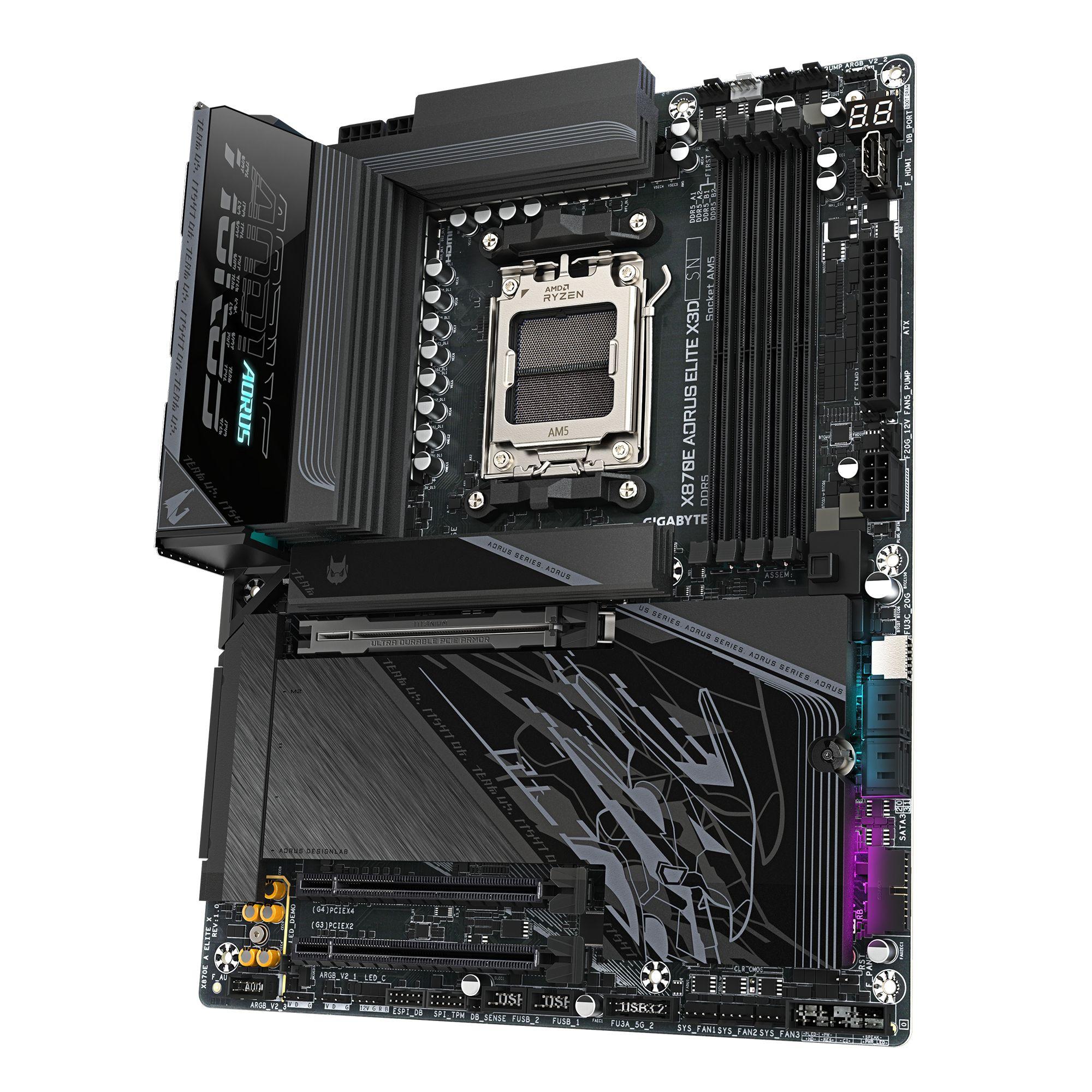 Motherboard GIGABYTE X870E AORUS ELITE X3D (AM5 - ATX - Duplo canal - Preto) — miniatura 4