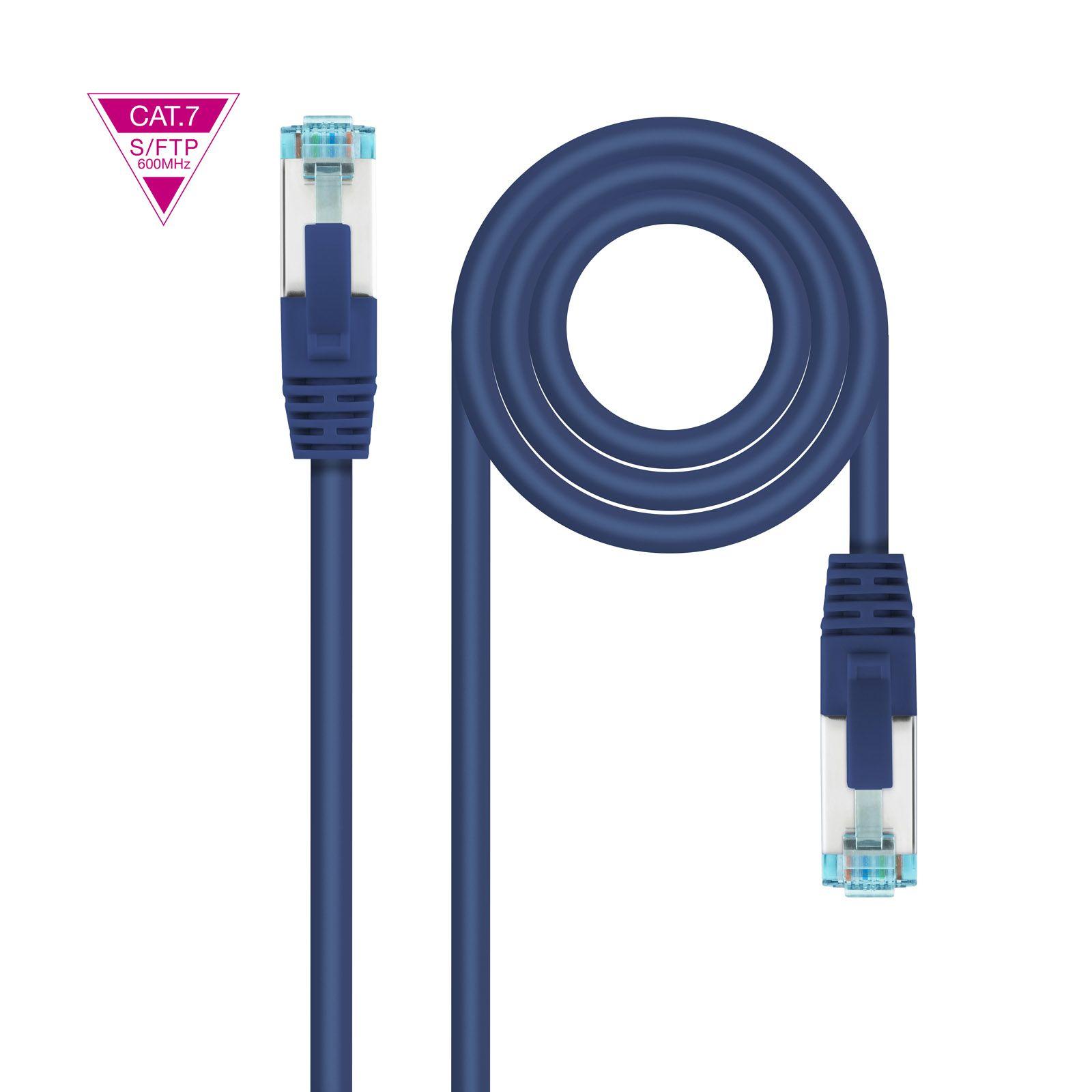 Cabo de Rede NANOCABLE 10.20.1700-L25-BL (0,25 m - Cat7 - RJ-45 - Azul)