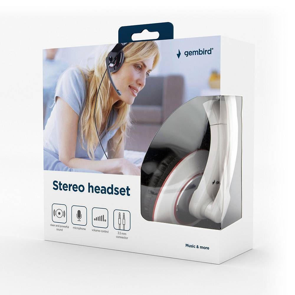 Headset GEMBIRD MHS-001-GW (Com fios - 4 cm - 20-20000 Hz - Branco), miniatura 4
