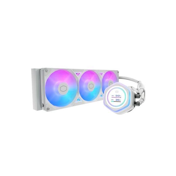 Sistema de Arrefecimento Líquido AIO COOLER MASTER MasterLiquid 360 Atmos II LCD (12 cm - 2500 RPM - ARGB multicolor - Branco)