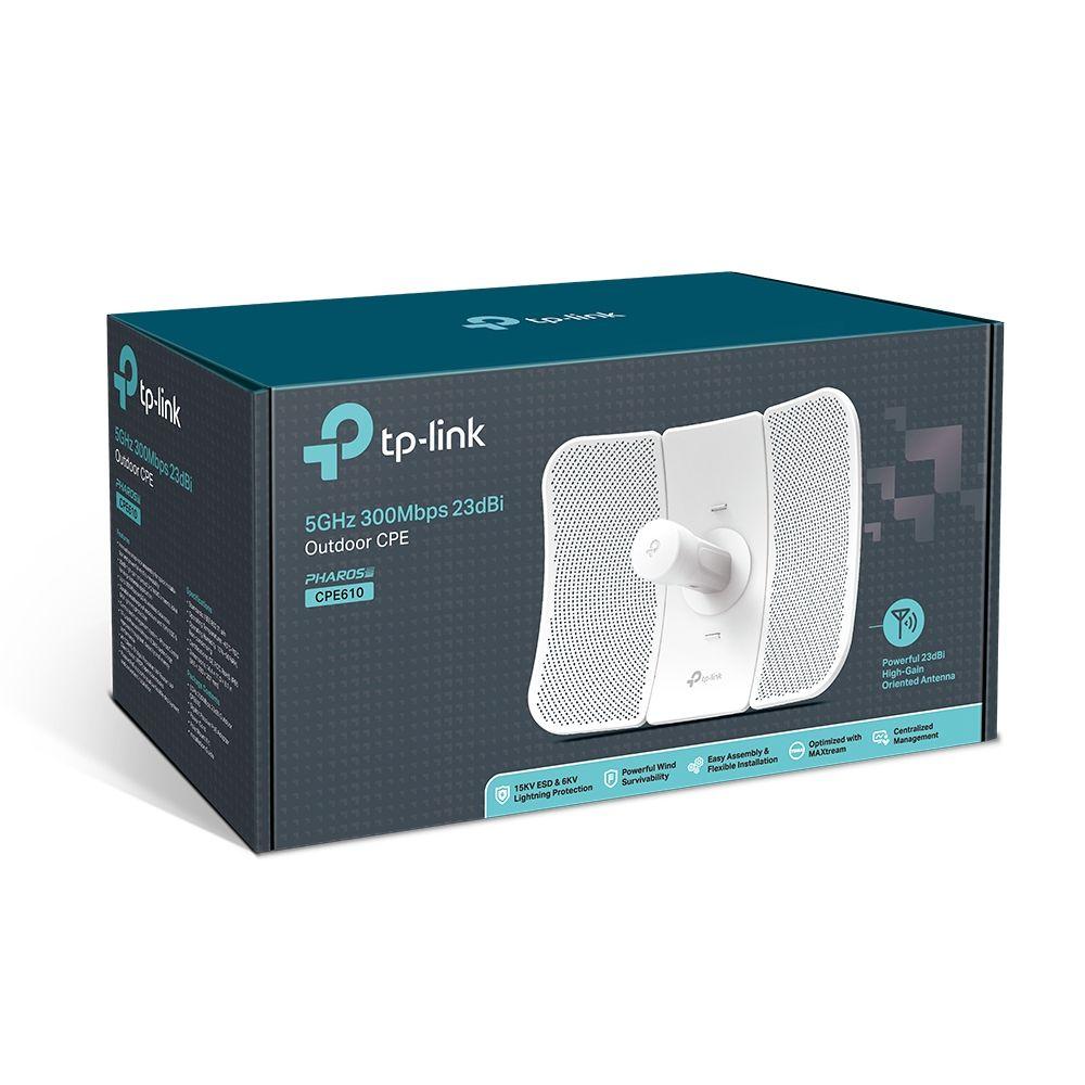 Bridge Wireless Exterior TP-LINK CPE610 (300Mbps - 5.15-5.85 GHz - 10/100Base-T - Branco) — miniatura 4