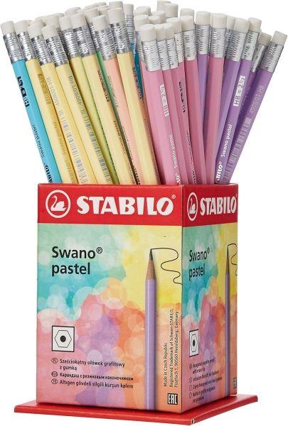 Expositor de Lápis de Grafite STABILO Swano Pastel (HB - 2,2 mm - 72 unidades - Cores sortidas)