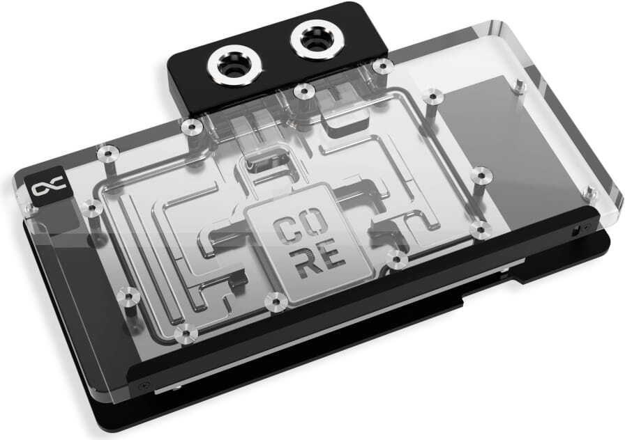 Bloco de Refrigeração Líquida para GPU ALPHACOOL Core RX 9070 XT Steel Legend (Transparente/Cromado)