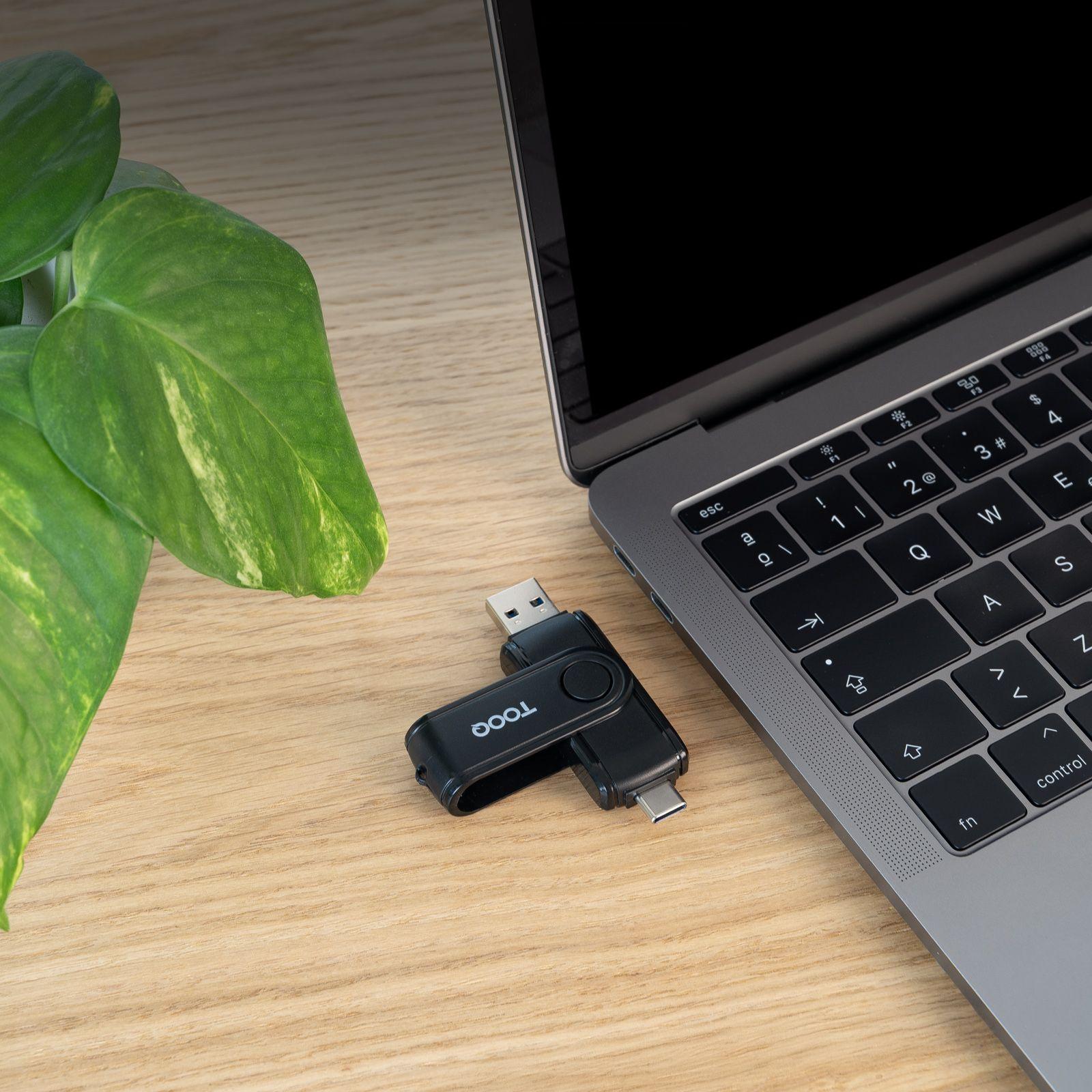 Leitor de Cartões TOOQ TQR-3003B (USB-C 2.0, USB-A 3.0 - MicroSD - Preto), miniatura 3