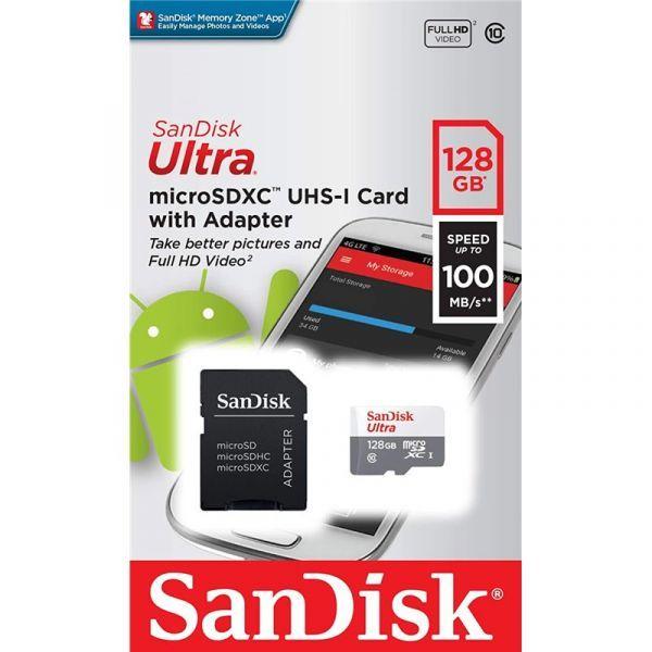 Cartão de Memória SANDISK Ultra (128GB - Classe 10 - Até 100 MB/s - Cinzento e Vermelho), miniatura 5